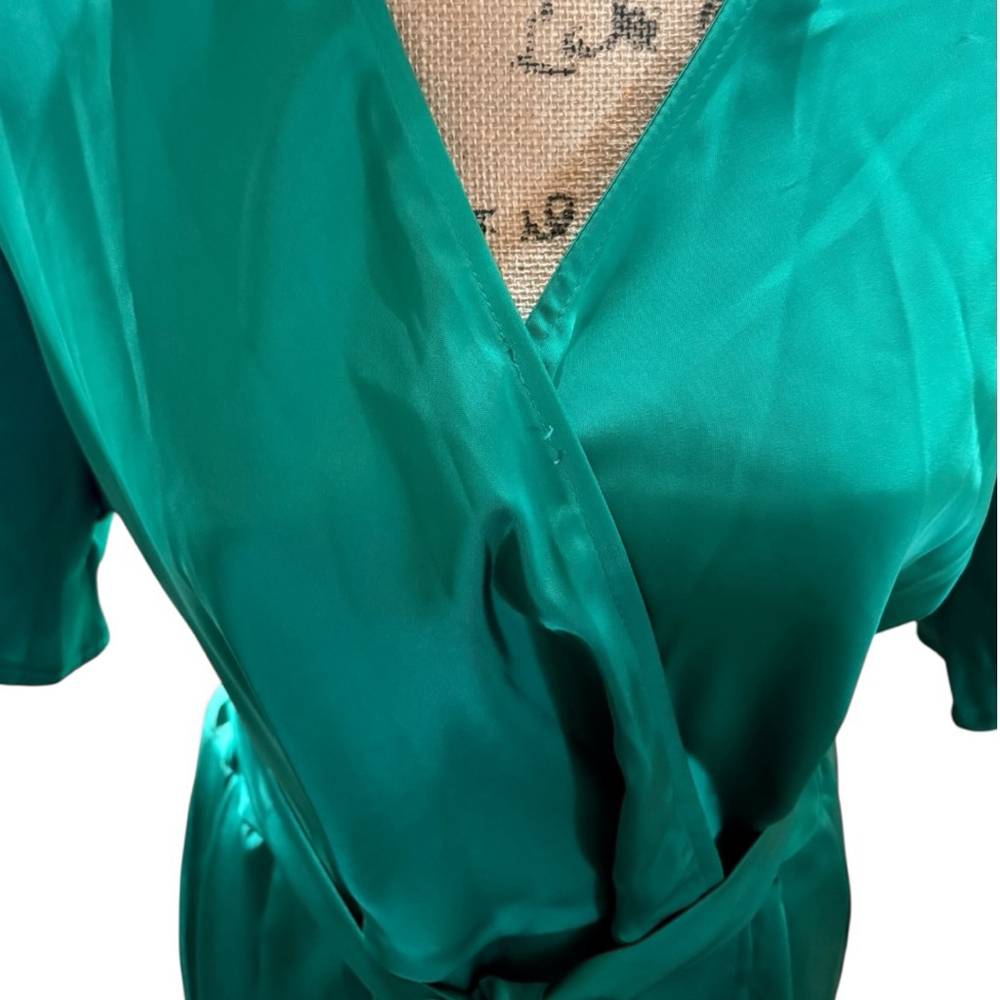 Green Faux Wrap Midi Dress XXL - Picture 3 of 8